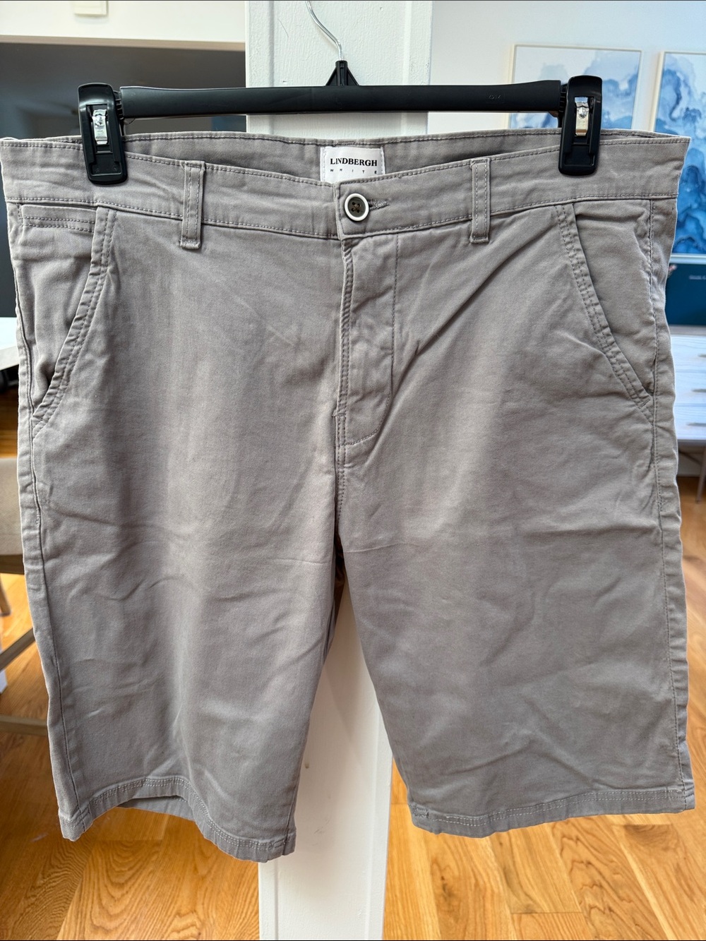 Lindberg White Men's Gray Flat Front Casual Shorts (XXL)